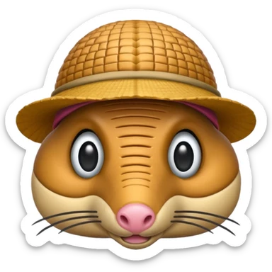 Armadillo face with incognito hat sticker