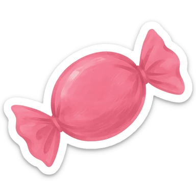 pink candy, digital illustration sticker