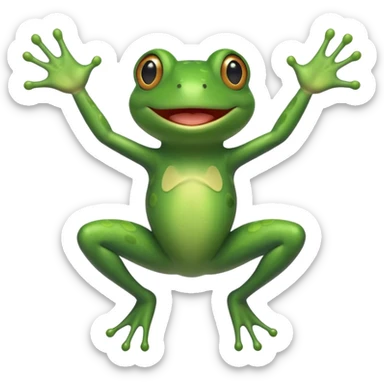Frog with arms out wide left and right sticker