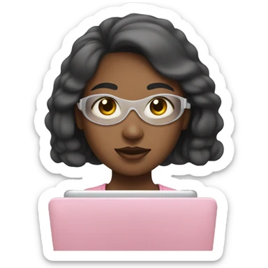 girl with a spa mask on full her face with a laptop sticker