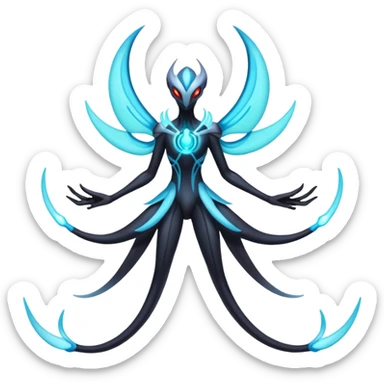 Lunala-Darkrai-Deoxys-Fakémon-hybrid-creature (full body)  sticker