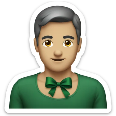 dark green bow sticker