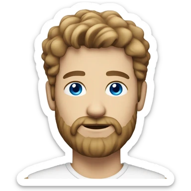 handsome white man with blue eyes, beard, fluffy light brown hair sticker