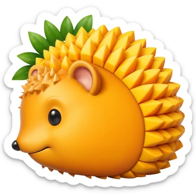 Minimal realistic mango emoji, one half whole and one half sliced into cubes in a hedgehog pattern, no face, no eyes, isolated, soft shadows, vector icon style, clean background, high quality, PNG icon look sticker