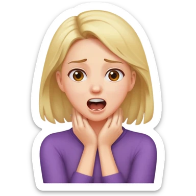 girl arms crossed on neck screaming  sticker