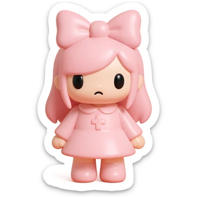 pink gothic bow gothic style vinyl figure sticker