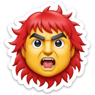 Cinematic Realistic AC/DC Pop Culture Emoji, showcasing an electrifying portrayal inspired by the legendary rock band rendered with vivid textures and energetic lighting. sticker