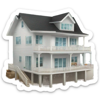 costal beach home sticker