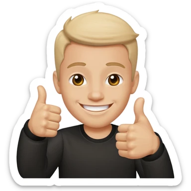 Buat gambar those bad tings guy dari sml yg sedang senang dan berikan jempol sticker