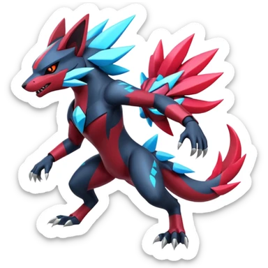 Futuristic Modern Zeraora-Palkia-Zoroark-fusion sticker