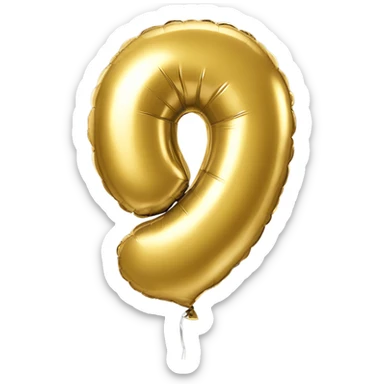 Foil balloon gold number 0 closed sticker