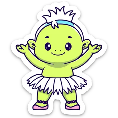 Troll in a tutu  sticker