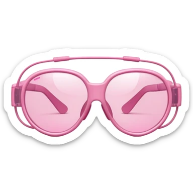 pink industrial safety glasses, minimalist design with transparent pink lenses, protective eyewear sticker