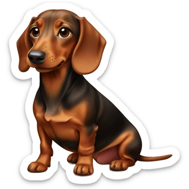 Red short haired mini dachshung sticker