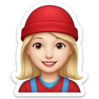 red hat girl sticker