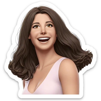 smiling girl with brown hair sticker