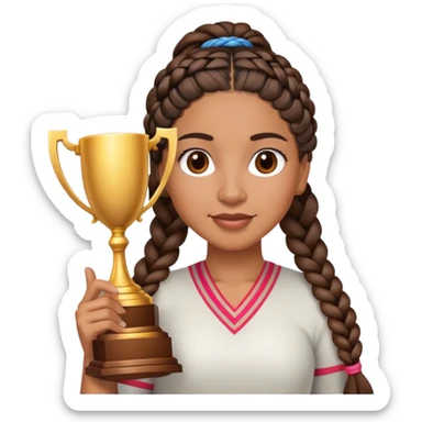 Latino woman with braids trophy sticker