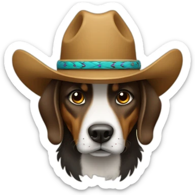 Perro con un sombrero de vaquero sticker