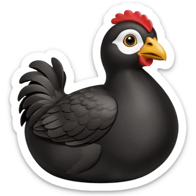 Un poussin noir qui est dans sa coquille d’oeuf sticker