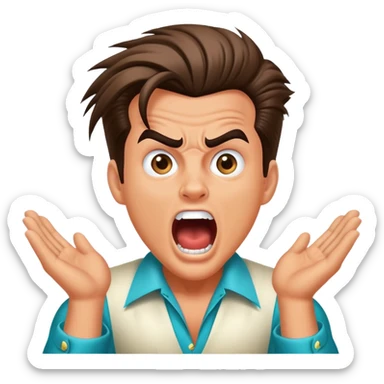 Ace ventura screaming FABIAN in a speech balloon sticker