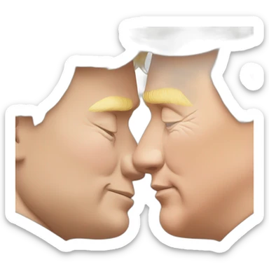 trump-and-putin-kissing,-lgbtq+ friendly, positivity, inclusiveness sticker