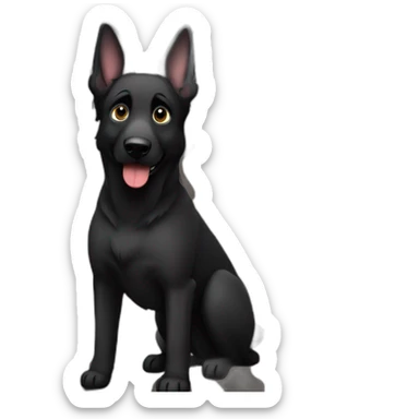 black german shepherd standing sticker