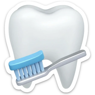 A tooth being brushed and giving off shine sticker