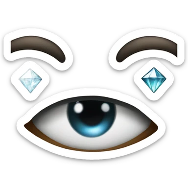 Smile face diamond eyes sticker