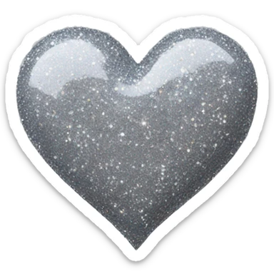 Grey glitter heart sticker