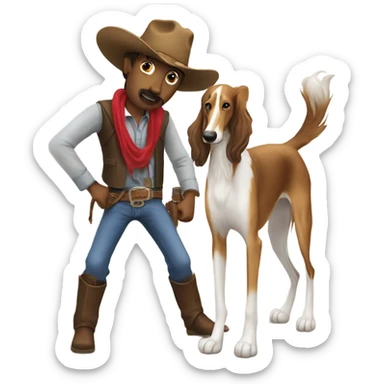 silken windhound with a cowboy sticker