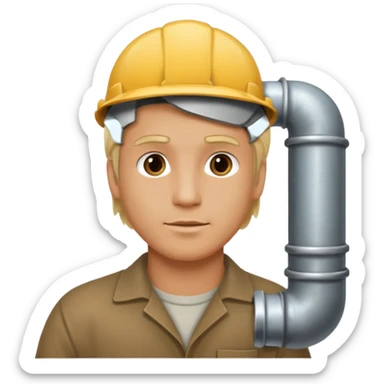 Hombre Rubio conectando un tubo sticker