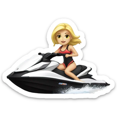Blonde girl jet ski sticker