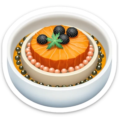 Bowl of tuna belly, sea urchin, and caviar  sticker