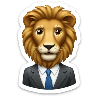 buissness man lion sticker