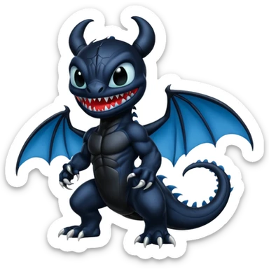 Venom-Toothless-Stitch-fusion, fu body sticker