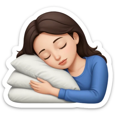 Brunette girl sleeping sticker