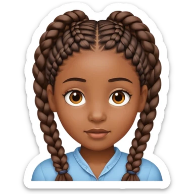 Black girl with braids  sticker