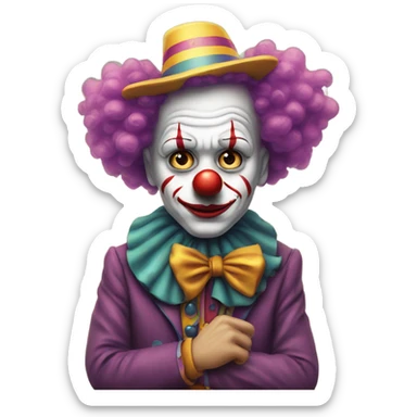 Sad clown on New Year’s Eve  sticker