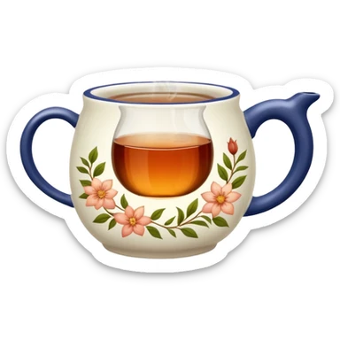 Tea Mug with steaming tea inside sticker