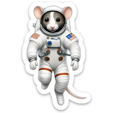 astronaut rat levitating sticker