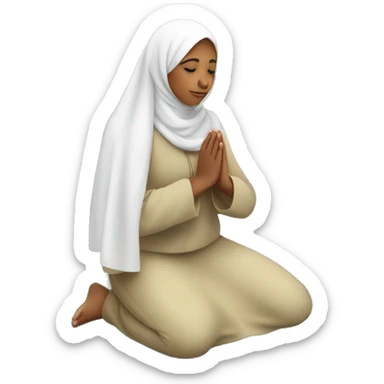 A Muslim girl praying on a praying mat  sticker