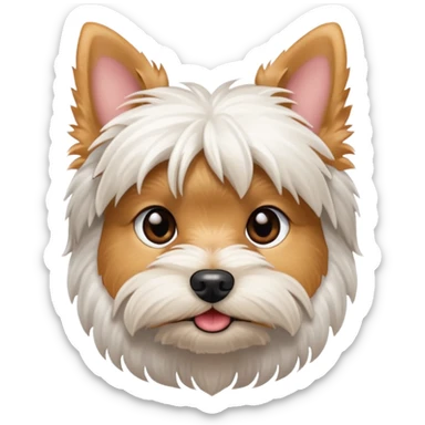 White yorkie terrier  sticker
