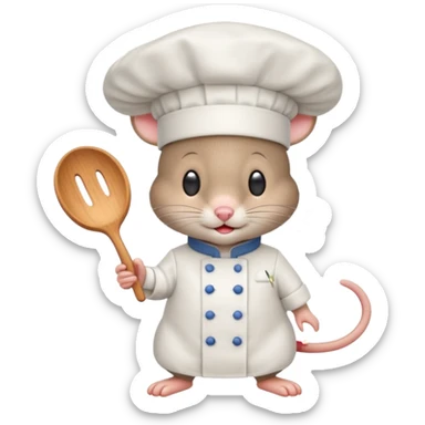 Mouse wearing a chefs hat sticker