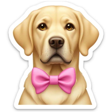 Yellow labrador with pink bow sticker