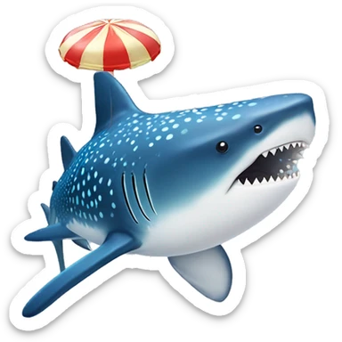 whale shark with a propeller hat on and a lollypop sticker