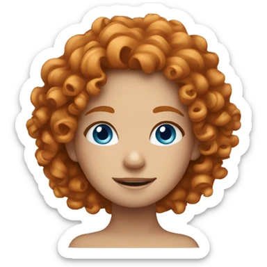 curly haired ginger girl with blue eyes sticker