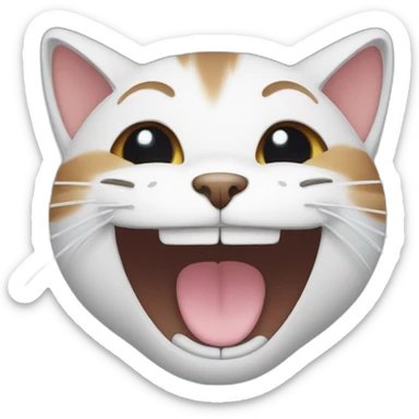 Cat smiling with tears sticker