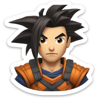 yasuo from league of legend in the style of dragon ball z sticker