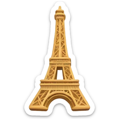 eiffel tower holding a croissant sticker