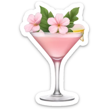 Cocktail with light pink flowers sticker